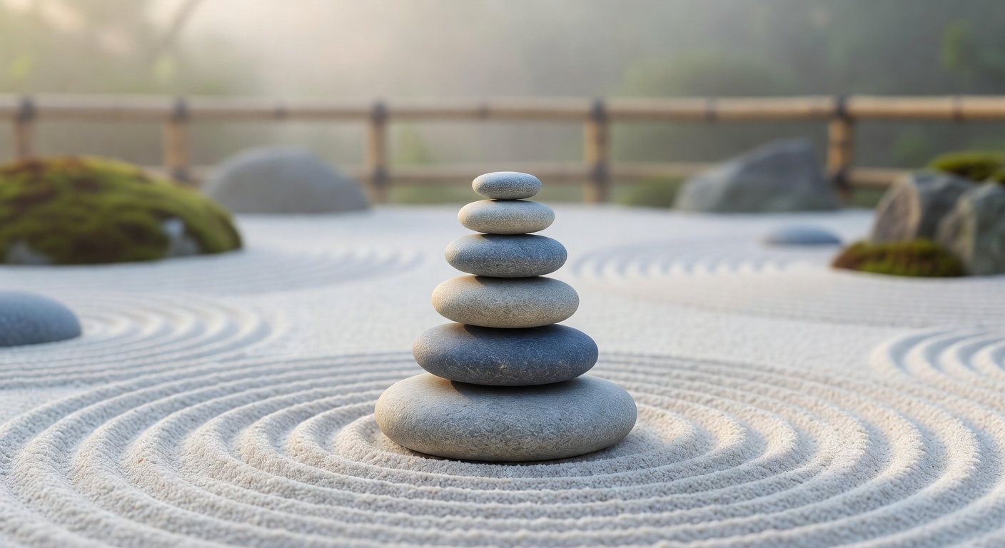 Balanced zen stones reflecting harmony and inner peace
